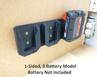 Soporte de pared para baterías Milwaukee M18 en versiones de 1, 2 o 3 baterías