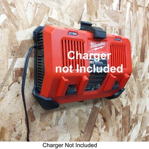 Wall Mount for Milwaukee Dual M18 Rapid Charger M18 (Model 48-59-1802) **CHARGER NOT INCLUDED**