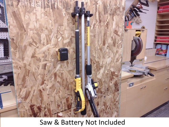 Wall Mount for Dewalt DCPS620 Pole Saw With Optional DCPH820 Hedge