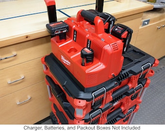 Packout Mount für Milwaukee M18 & M12 Schnellladestation mit 6 Batterien 48-59-1807 **LADEGERÄT NICHT ENTHALTEN**
