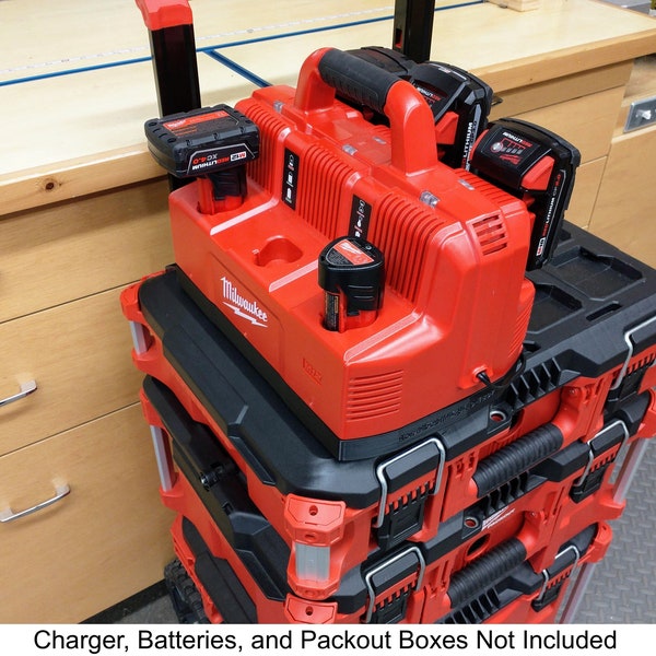 Packout Mount for Milwaukee M18 & M12 6-battery Rapid Charger Station 48-59-1807 **CHARGER NOT INCLUDED**