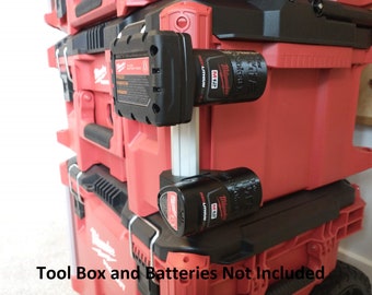 M12 Milwaukee PACKOUT Battery Mount/Holder (sold in 1, 2, 3, 4, 6, or 8 pack)