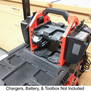 Makita 12 x 18V Battery & 2 x Charger Caddy for Milwaukee Packout, Make in USA