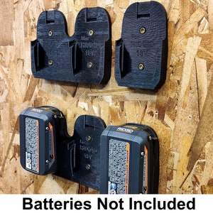 Wandhalterung für Ridgid 18V Batterien in 1, 2 oder 3 Batterie Versionen Bild 2