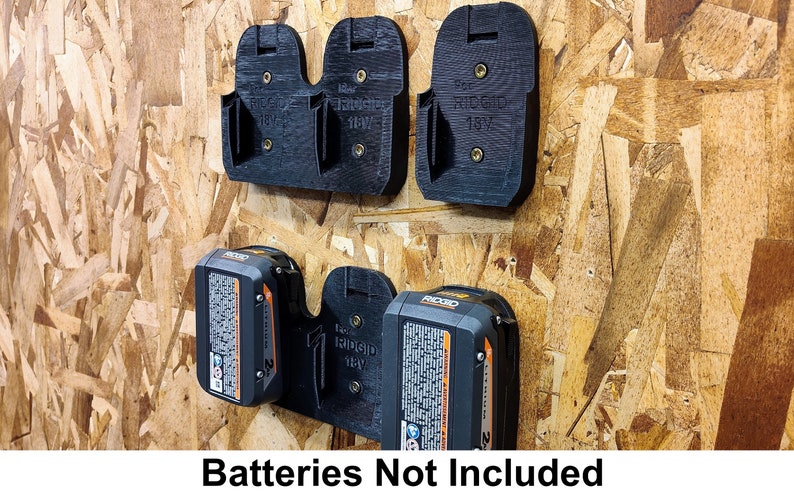 Wandhalterung für Ridgid 18V Batterien in 1, 2 oder 3 Batterie Versionen Bild 2