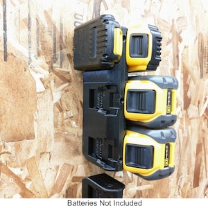 DeWalt 20V and 60V FlexVolt 2-Sided Wall mounts in 2, 4, or 6 Battery Versions