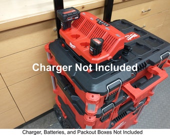 Packout Mount for Milwaukee M12 Four Bay Sequential Charger (Model# 48-59-1204) **CHARGER NOT INCLUDED**