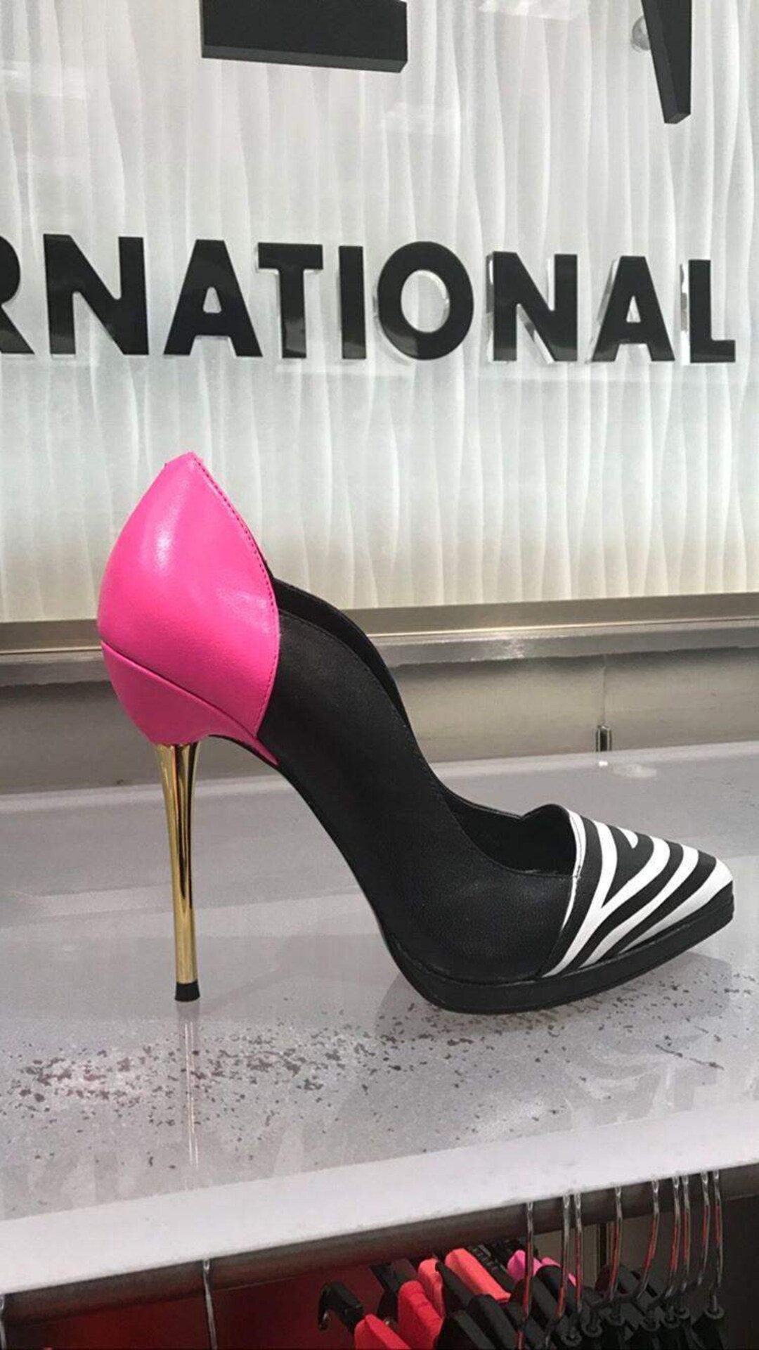 Zebra print top high heels