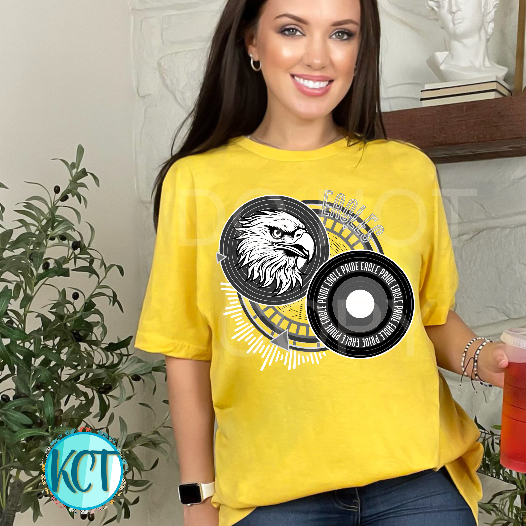 Eagles Record Disc Mascot Png Eagles School Spirit Eagles Etsy