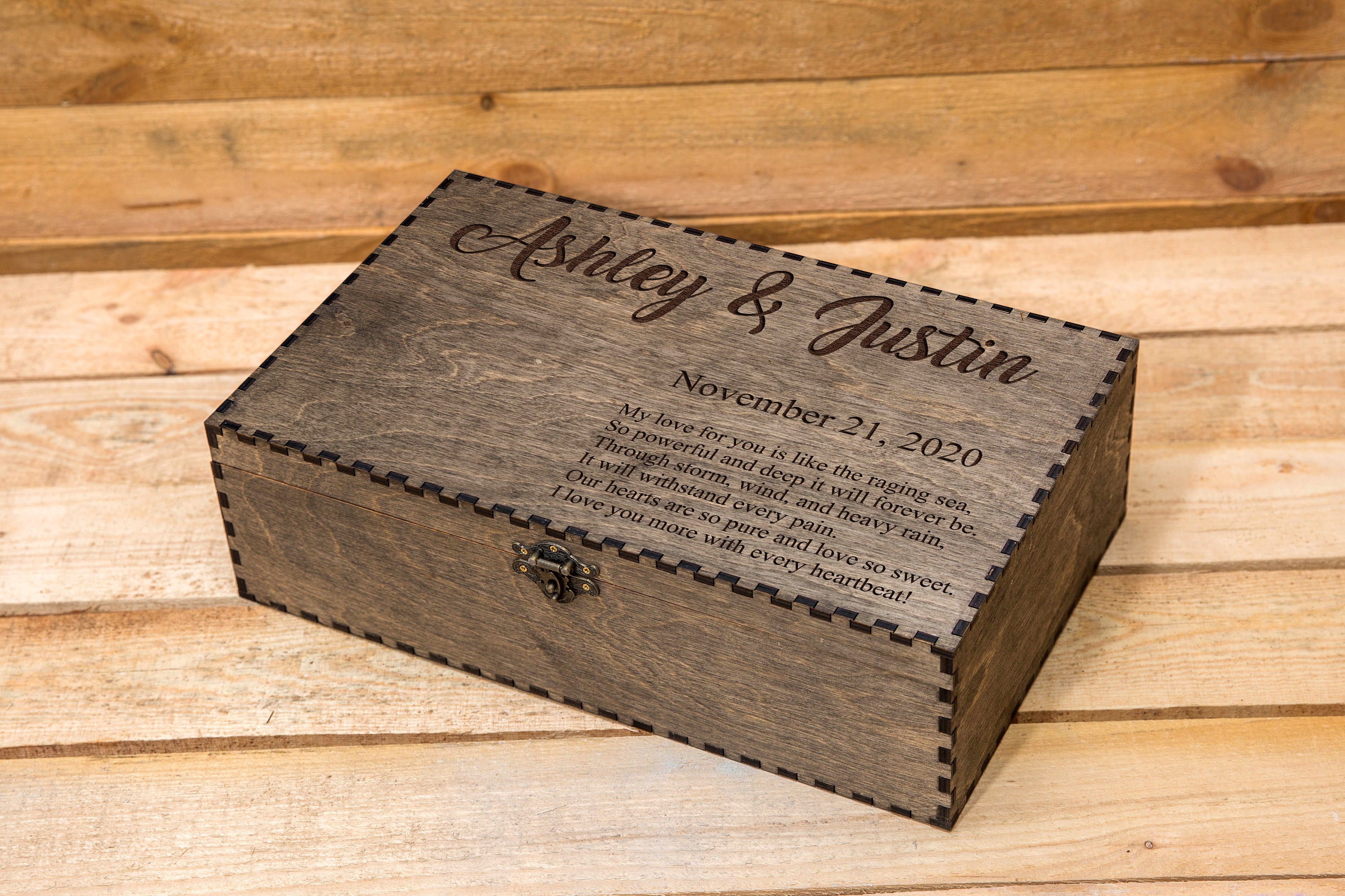 Custom inscription Wedding Keepsake Box Gift for newlyweds Etsy