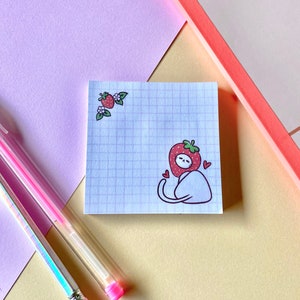 Strawberry cat sticky notes