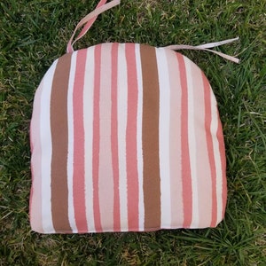 Double Sided Arrow Stripes Chair Pillow, Chair Cushion, Indoor & Outdoor, Boho, Patio Chair Pillow 18×18×2