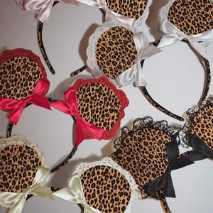 Custom Cheetah Print Mickey Ears with Bows