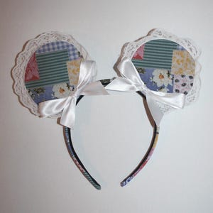 Custom Patch work Mickey Ears with Bows