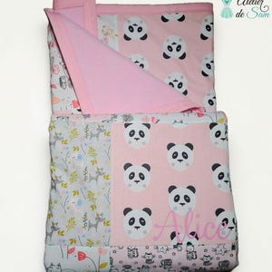 Couverture patchwork personnalisée fait main – Plaid bébé sur mesure – Cadeau naissance unique – Coton & polaire douce – Livraison offerte