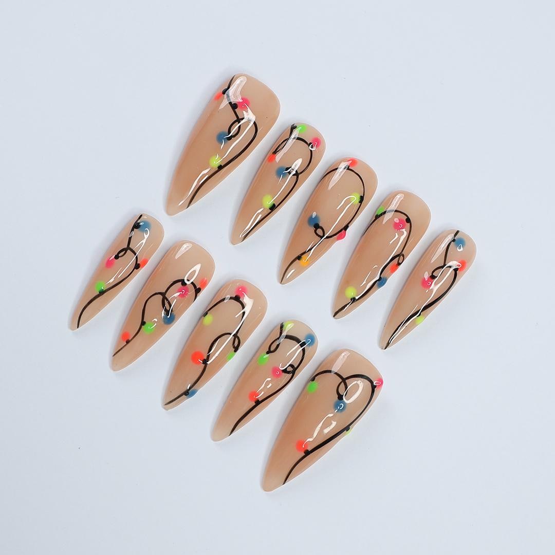 Natal Christmas Glow Nail Art