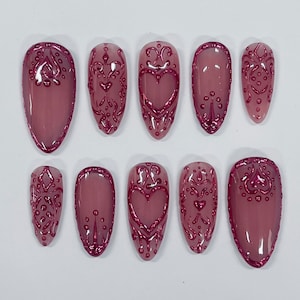 Chrome Empress Press On Nails, Handmade 3D False Nails, Edgy Nails for Birthday Party Holiday,Vacation , Gift for Her