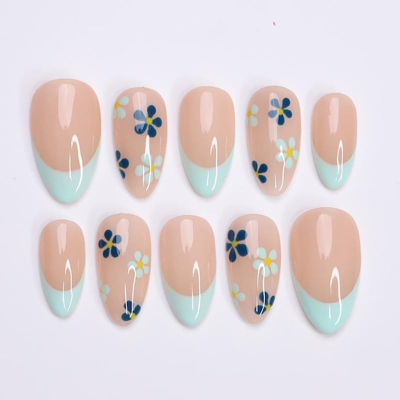 french-tip-nails-mint-etsy