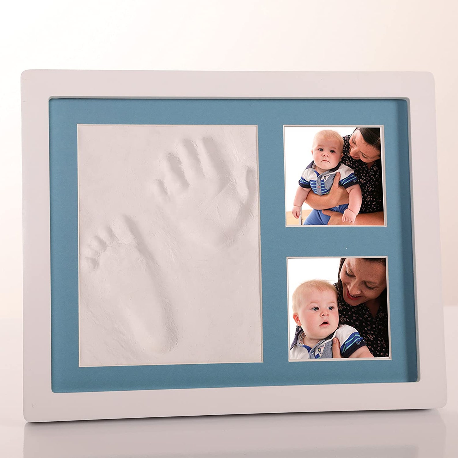 Cornice Impronte Neonato In Legno - Kit Con Argilla Per Mani E Piedini, Ricordo Battesimo O Compleanno - Foto 6