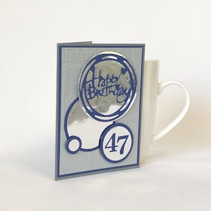 Personalized Handmade Birthday,  Cards for Men - All Ages, Embossed Design, Husband, Father, Boyfriendc Customized with the age of recipient