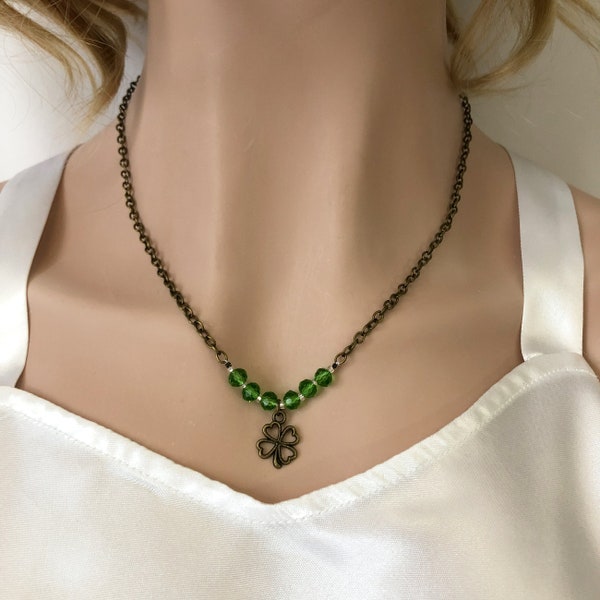 Lucky Clover Jewellery,  Shamrock Necklace, Earrings, Bracelet, gift for St Patrick's,St paddy's day