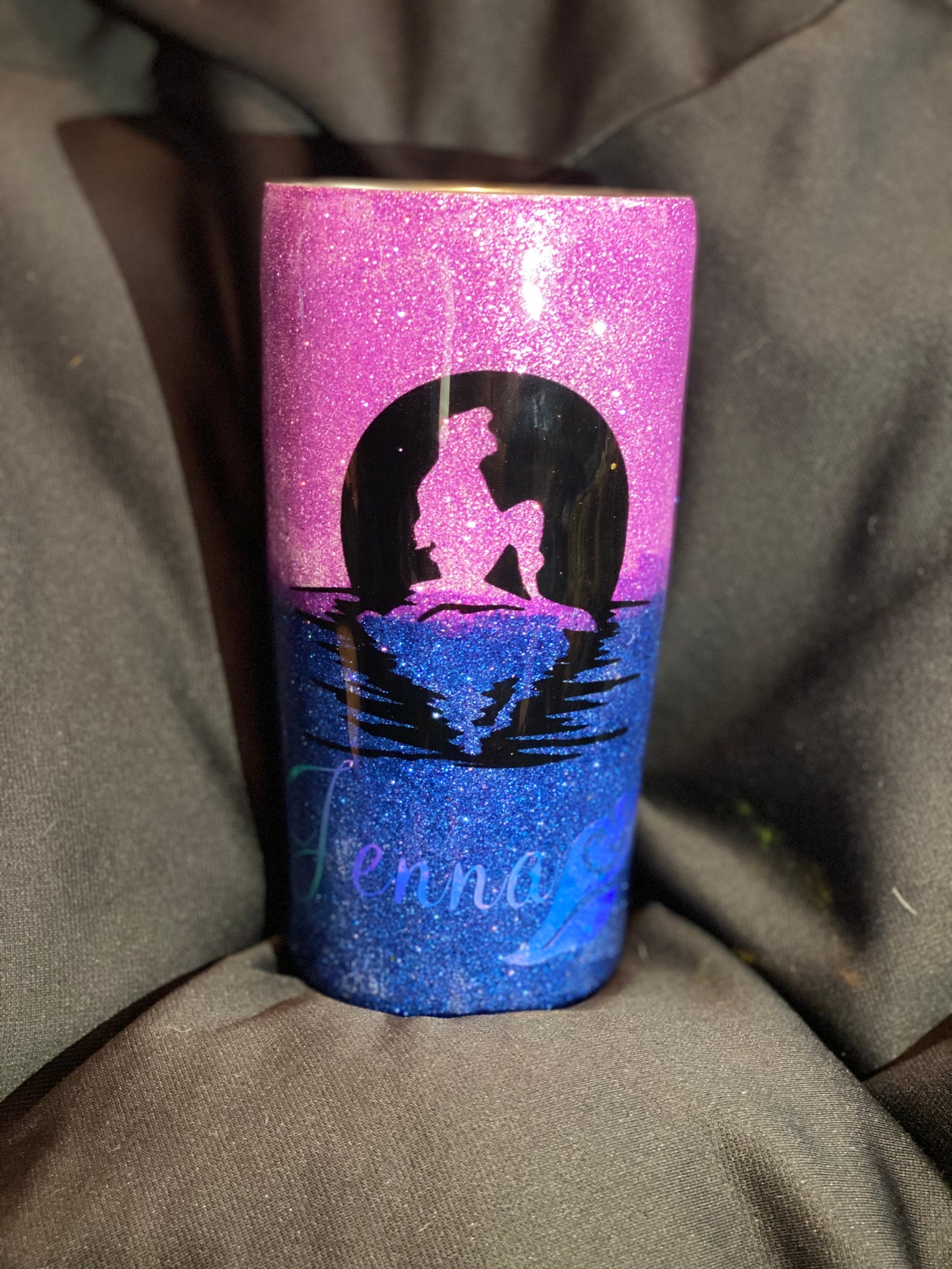 Disney Little Mermaid Glitter Cup Etsy