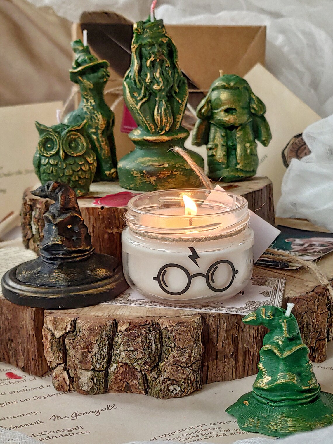 XXL candle set Slytherin Harry Potter Scented Candle Etsy