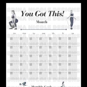 Monthly Digital Workout Calendar