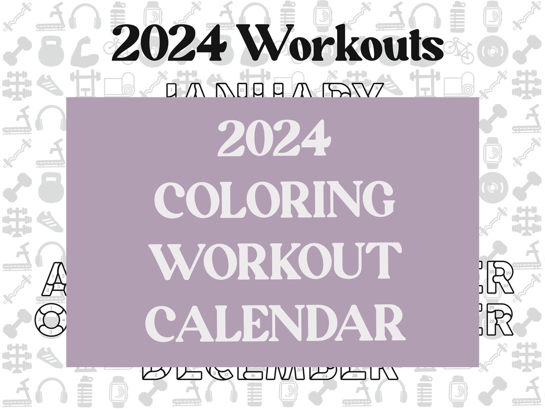 2024 Coloring Workout Calendar Etsy