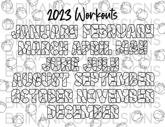 2023 Coloring Workout Calendar Peaches - Etsy