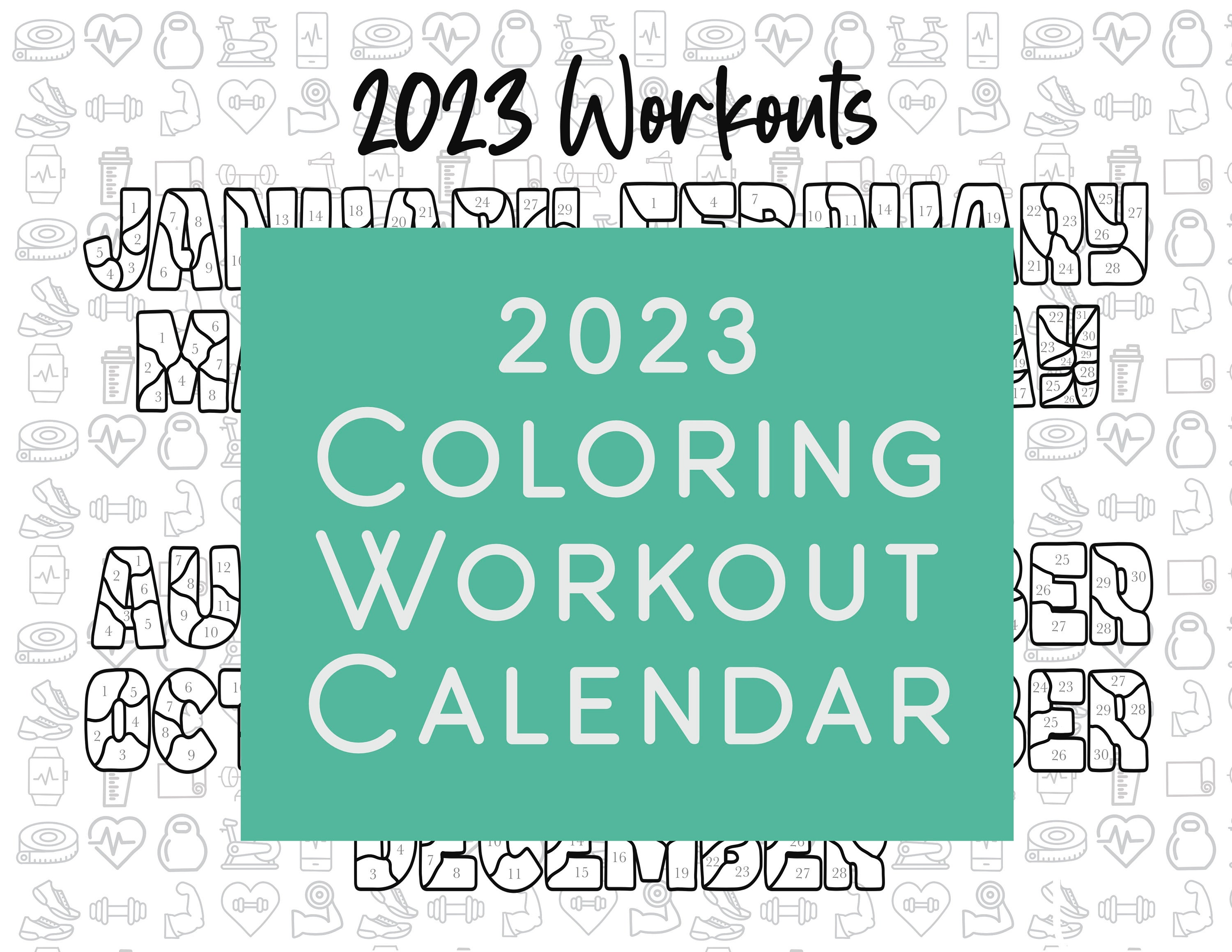 2023 Coloring Workout Calendar Etsy
