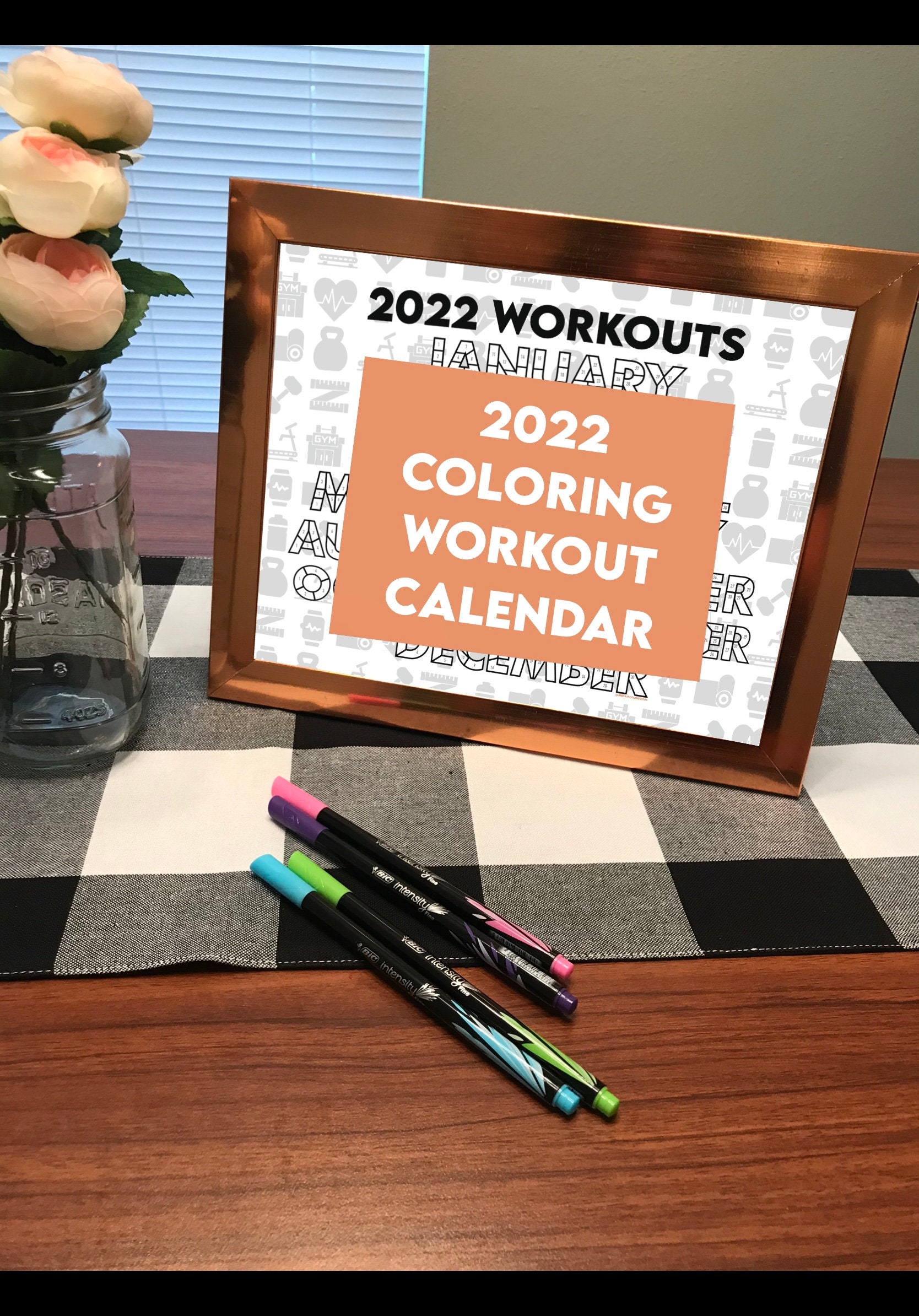 2022 Coloring Workout Calendar Etsy