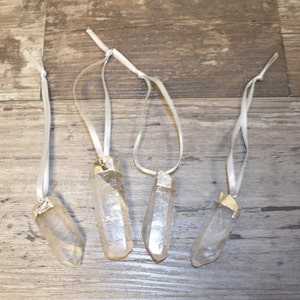 Quartz Ornament Sets Of Crystal Ornament - Natural Gemstone Christmas Tree Ornaments - Christmas Tree Ornaments for Decor - Quartz Crystal