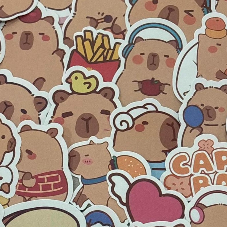 Capybara Stickers Mystery Bundle of 10 - Etsy