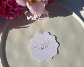 Printed place cards ,Wedding place cards ,Name place cards,Modern name cards wedding, Modern Wavy place card, Engagement, Bridal Shower