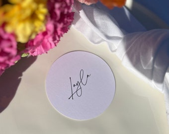 Printed place cards ,Wedding place cards ,Name place cards,Modern name cards wedding, Modern Wavy place card, circle place cards