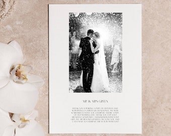 Photo wedding thank you card , wedding thank you , simple wedding thank you card with photo template, thank you card ,Wedding thank you card