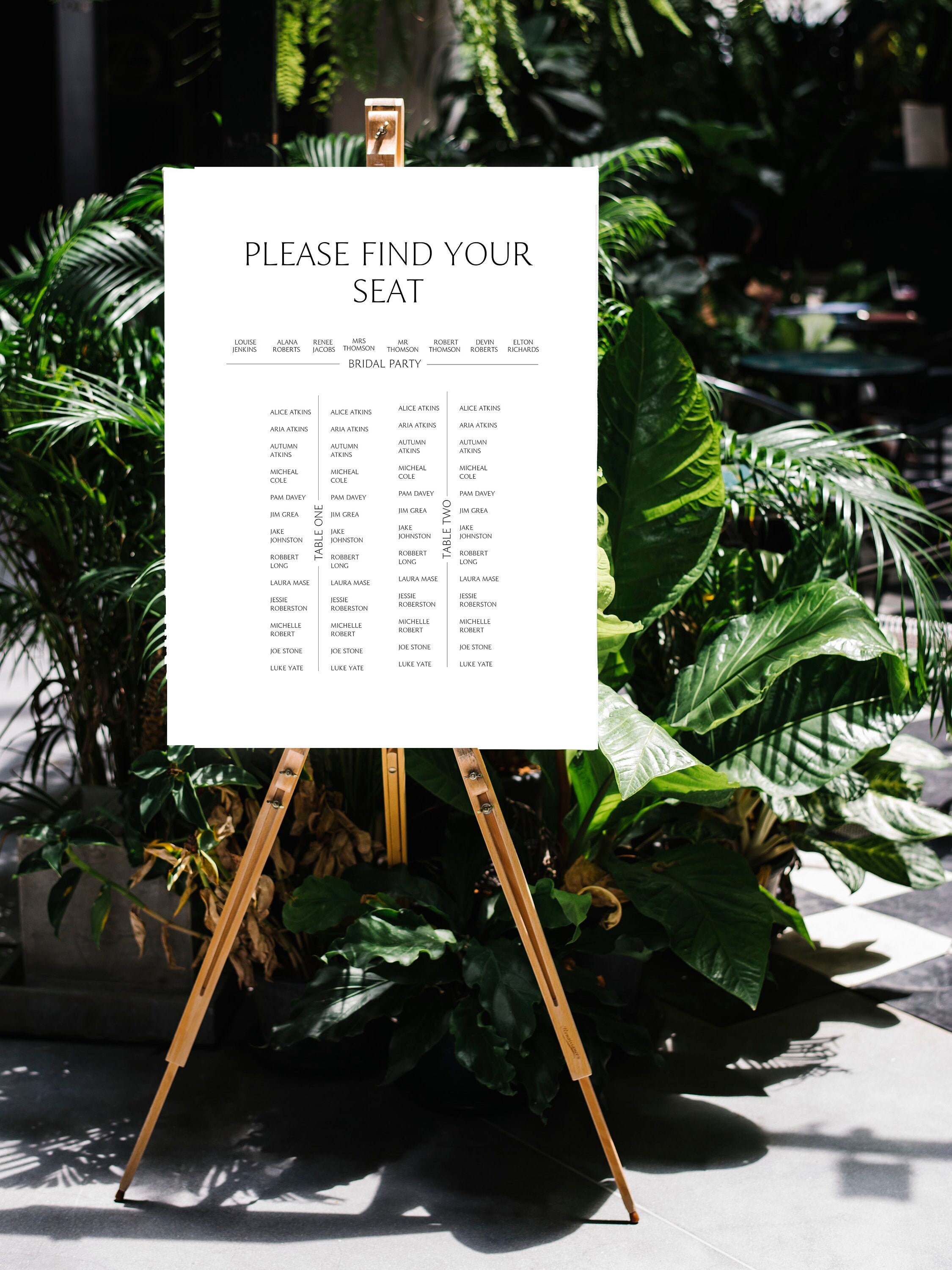 Seating Chart Easel