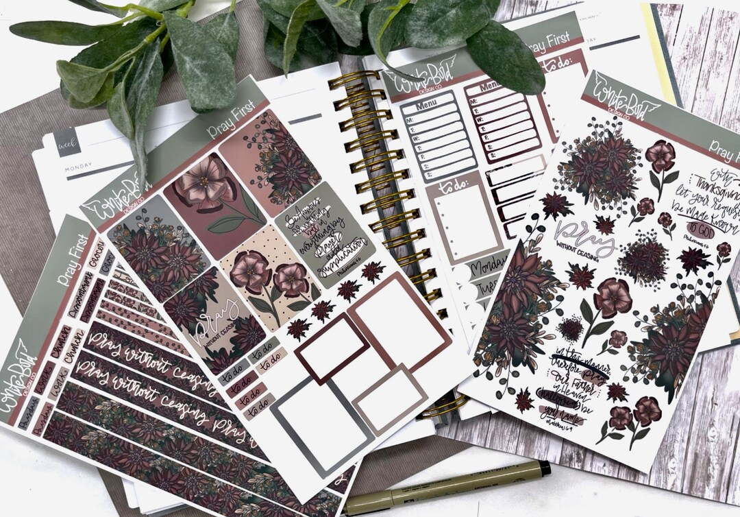 Pray First Faith Sticker Sheets for Planner, Journals, Bibles, Cards ...