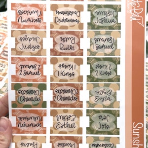 Sunshine Bible tabs|Laminated Vinyl Sticker Tabs| Old Testament| New Testament