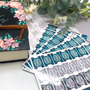 Burgundy Blues Bible tabs|Laminated Vinyl Sticker Tabs| Old Testament| New Testament