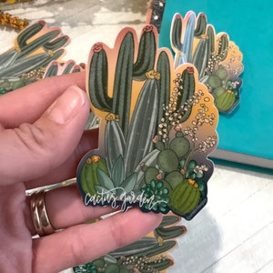 Cactus Garden Vinyl Decal Faith Stickers for Laptops, Binders, Tumblers, Bibles etc