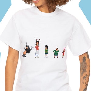 Unisex Bob&#39;s Burgers Christmas T-Shirt - Belcher Family Christmas Outfits Dancing - The Bleaken Episode - Bob, Linda, Tina, Gene, Louise