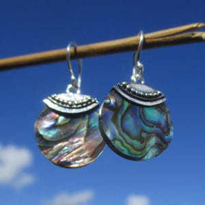 Abalone - mother of pearl - earrings silver 925
