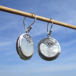Mother of pearl earrings silver 925