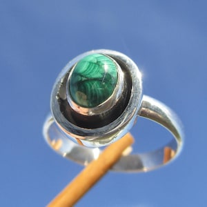 Malachite, ring size 19, silver 925