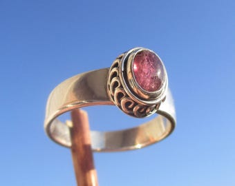 Rubellit - rosa Turmalin - Ring Größe 18,25 - Silber 925