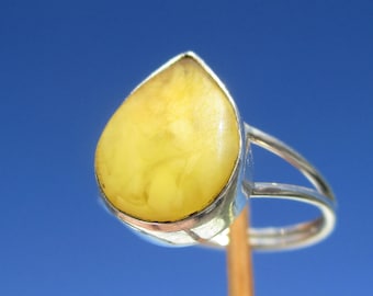 Anello in ambra misura 17,5 - argento 925