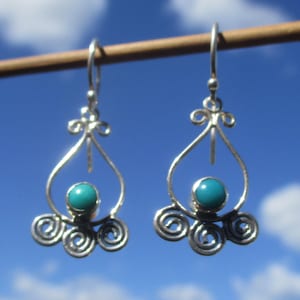 Turquoise earrings silver 925