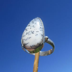 Dendrite opal from Turkey - Ring size 17.25 - Silver 925